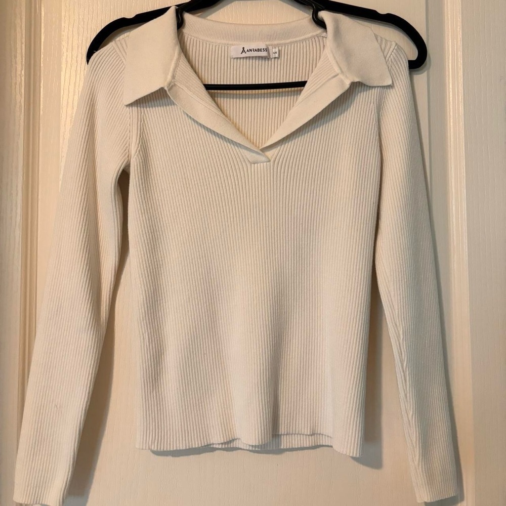 Women's White Long Sleeve Top